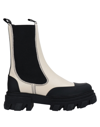 Ganni Cleated Faux-leather Chelsea Boots In Black