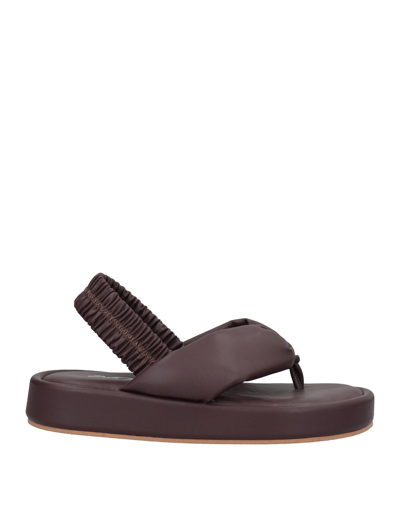 Paolo Mattei Toe Strap Sandals In Brown