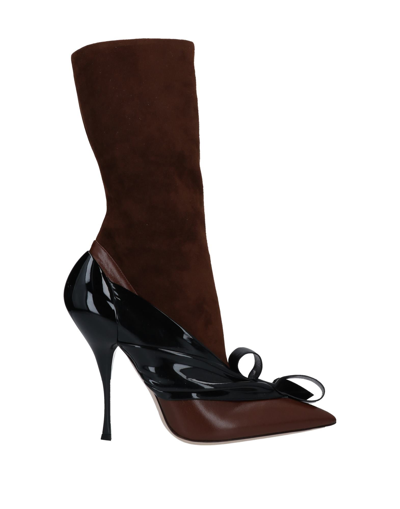 Miu Miu Ankle Boots In Brown