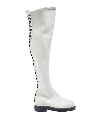 Greymer Knee Boots In White