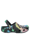 Crocs Classic Swirl Tie Dye Clogs In Multi Black In Black