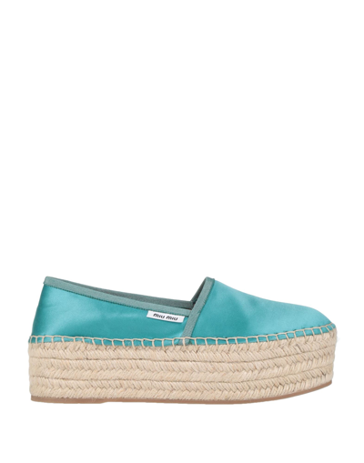 Miu Miu Espadrilles In Turquoise