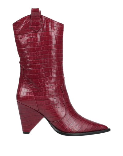 Aldo Castagna Ankle Boots In Maroon