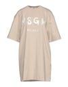 Msgm Short Dresses In Beige