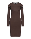 Ben Taverniti Unravel Project Woman Mini Dress Chocolate Brown Size Xs Viscose, Elastane, Cotton, Ac In Brown