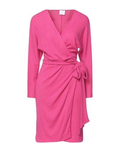Merci .., Woman Midi Dress Fuchsia Size 4 Viscose, Polyester, Nylon, Elastane In Pink