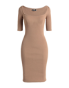 Elisabetta Franchi Midi Dresses In Camel