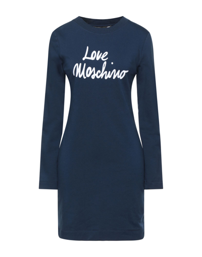 Love Moschino Short Dresses In Blue