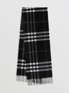 Burberry Reversible Metallic Check Cashmere Scarf In Black Check