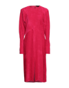 ISABEL MARANT ISABEL MARANT WOMAN MIDI DRESS FUCHSIA SIZE 10 VISCOSE, LINEN