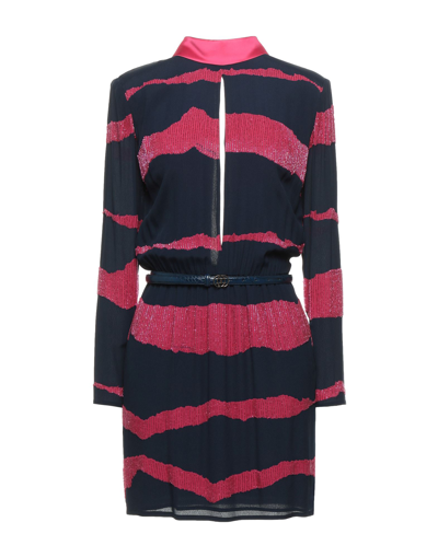 ELISABETTA FRANCHI ELISABETTA FRANCHI WOMAN MINI DRESS MIDNIGHT BLUE SIZE 4 VISCOSE, POLYESTER, GLASS