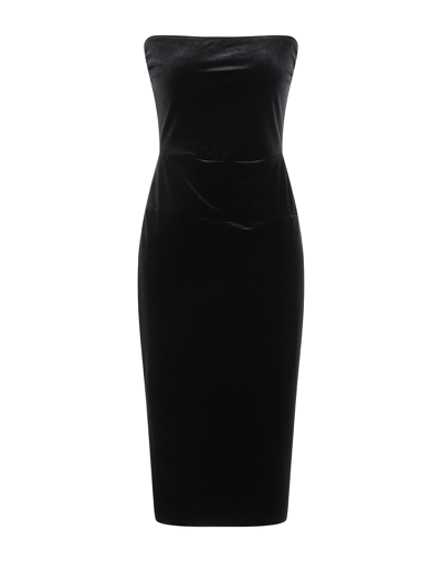Norma Kamali Strapless Knee-length Fitted Dress In Black