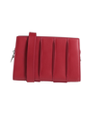 Max Mara Pleated Leather Crossbody In Red