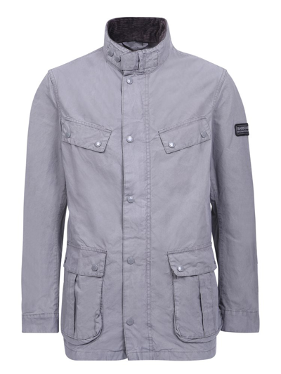 Barbour Logo Patch Duke Jacket In Grey