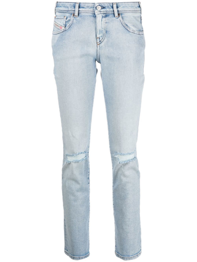 Diesel Low-rise Slim-cut Jeans In Blue