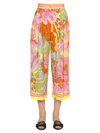 Dolce & Gabbana 60s-print Charmeuse Culottes In Multicolor
