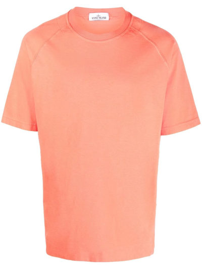 Stone Island 40th Anniversary Short-sleeve T-shirt In Orange