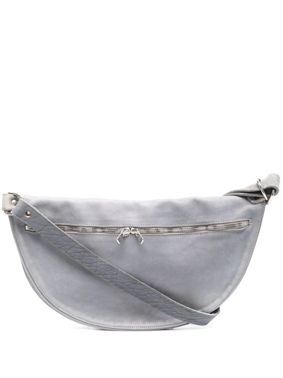 Guidi Leather Messenger Bag In Grey
