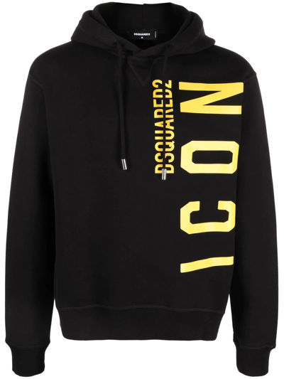 Dsquared2 Icon Logo-print Hoodie In Black
