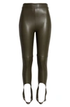 Alix Nyc Brower Faux Leather Stirrup Leggings In Pine