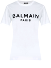 BALMAIN WHITE T-SHIRT WITH BLACK LOGO