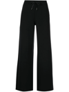 Spanx Airluxe Wide-leg Mid-rise Stretch-jersey Trousers In Black