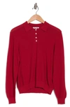 Alex Mill Alice Long Sleeve Polo In Red