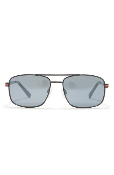 Guess 52mm Navcigator Sunglasses In Shiny Black / Smoke Mirror