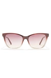 Guess 55mm Cat Eye Sunglasses In Violet/gradient Mirror Violet