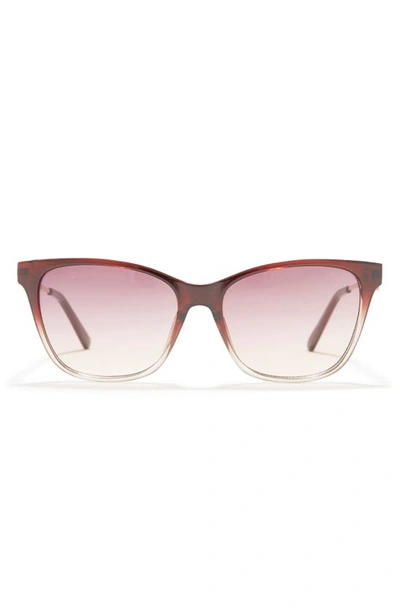 Guess 55mm Cat Eye Sunglasses In Violet/gradient Mirror Violet