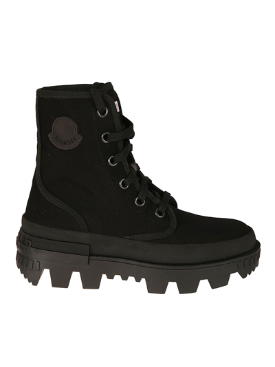 Moncler 40mm Pyla Canvas Ankle Boots In Nero