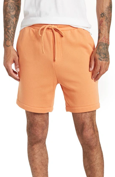 Bella+canvas Drawstring Sweat Shorts In Russet Orange