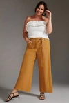 Maeve The Colette Cropped Wide-leg Pants In Yellow