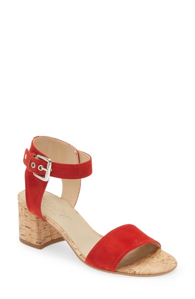 The Flexx Tgif Ankle Strap Sandal In Red Camoscio