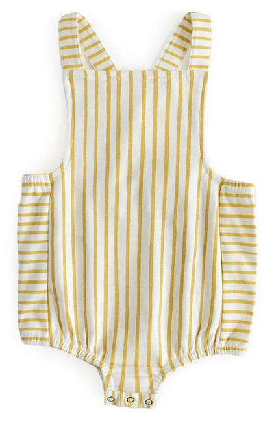 Pehr Babies' Stripe Crisscross Organic Cotton Romper In Marigold