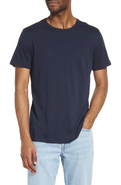 7 For All Mankind Feather Weight Crewneck T-shirt In Navy