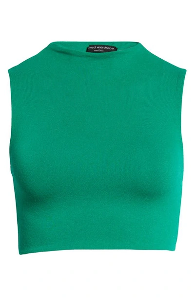 Naked Wardrobe Sleeveless Crop Top In Kelly Green