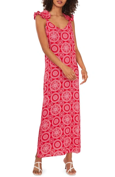 Vince Camuto Medal Tie Strap Maxi Dress In Fresh Berry