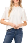 Cece Women's Ruffled Flutter-sleeve Blouse Top In New Ivory