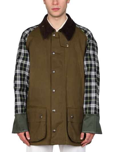 Maison Margiela Tartan Motif Reversible Jacket In Green