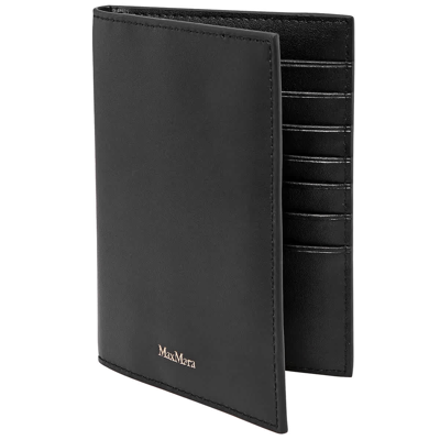Max Mara Ladies Abilita Leather Flap Wallet In Black
