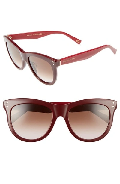 Marc Jacobs 54mm Sunglasses - Burgundy In Burgundy/brown Gradient