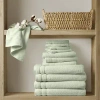 510 Design 100% Cotton Quick Dry Bath Towel Set In Green