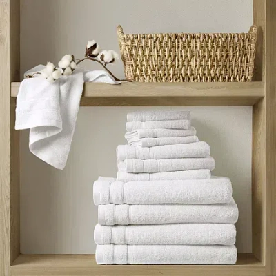 510 Design 100% Cotton Quick Dry Bath Towel Set In White