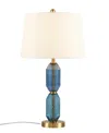 510 Design 26.5" Zirconia Faceted Glass Table Lamp In Blue