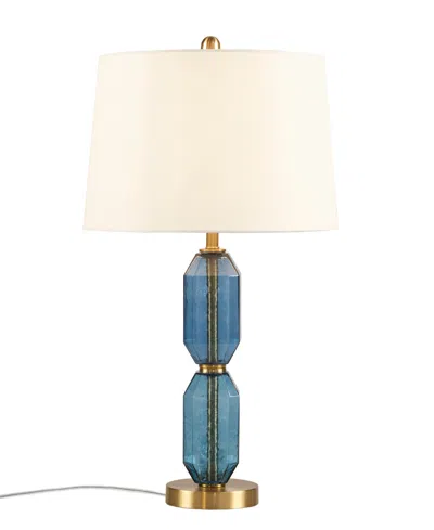 510 Design 26.5" Zirconia Faceted Glass Table Lamp In Blue