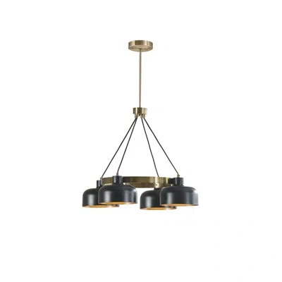 510 Design 4-light Metal Shade Chandelier In Black,gold