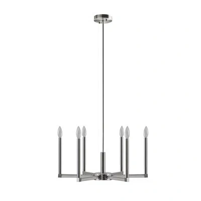 510 Design 6-light Contemporary Candelabra Styled Chandelier In Silver