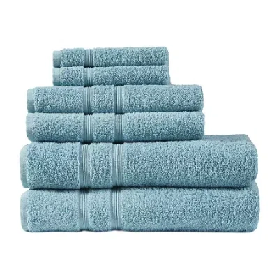 510 Design Aegean 100% Turkish Cotton 6 Piece Towel Set In Blue