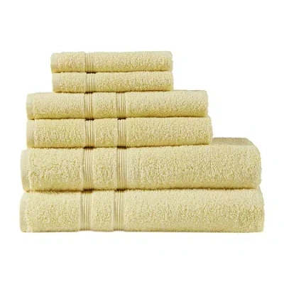 510 Design Aegean 100% Turkish Cotton 6 Piece Towel Set In Yellow